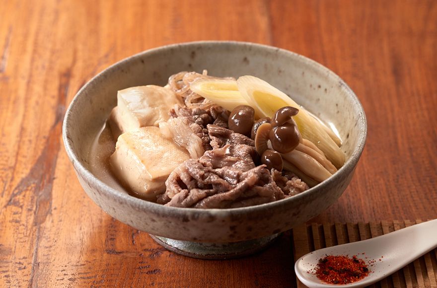Simmered beef and bean curd