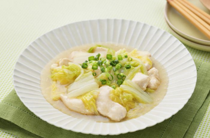 Boiled Chicken Breast and Chinese Cabbage