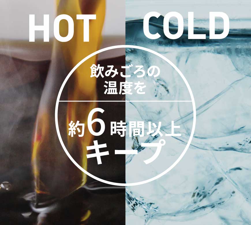 飲みごろの温度を約6時間以上キープ